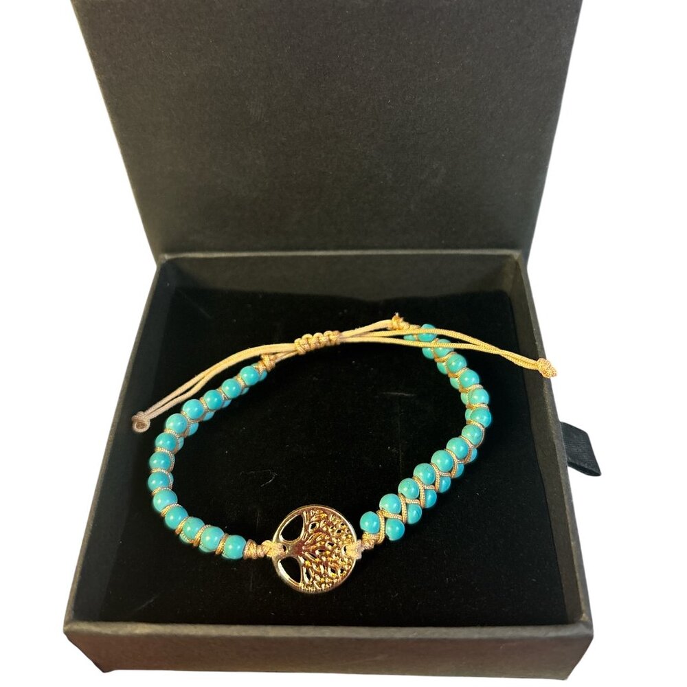 Turquoise Tree of Life Adjustable Bracelet NWOT